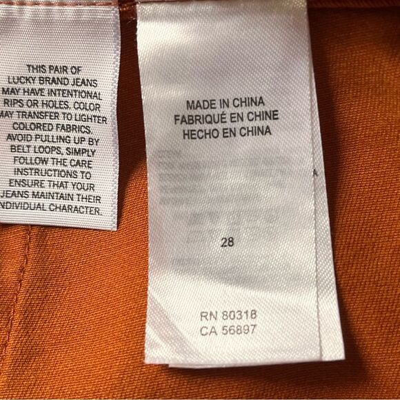 Lucky Brand Burnt Orange with Blue Side Stripe Utility Boyfriend Pants Size 6/28 - Picture 12 of 14